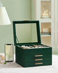 Jewelry Box Organizer With Glass Lid 2 To 6 Layer Storage – product view 44 | Amaraloft