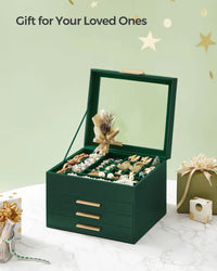 Jewelry Box Organizer With Glass Lid 2 To 6 Layer Storage – product view 45 | Amaraloft