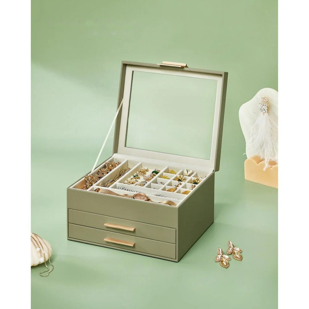 Jewelry Box Organizer With Glass Lid 2 To 6 Layer Storage – product view 47 | Amaraloft