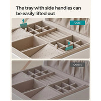 Jewelry Box Organizer With Handle 2 Layer Storage – product view 11 | Amaraloft