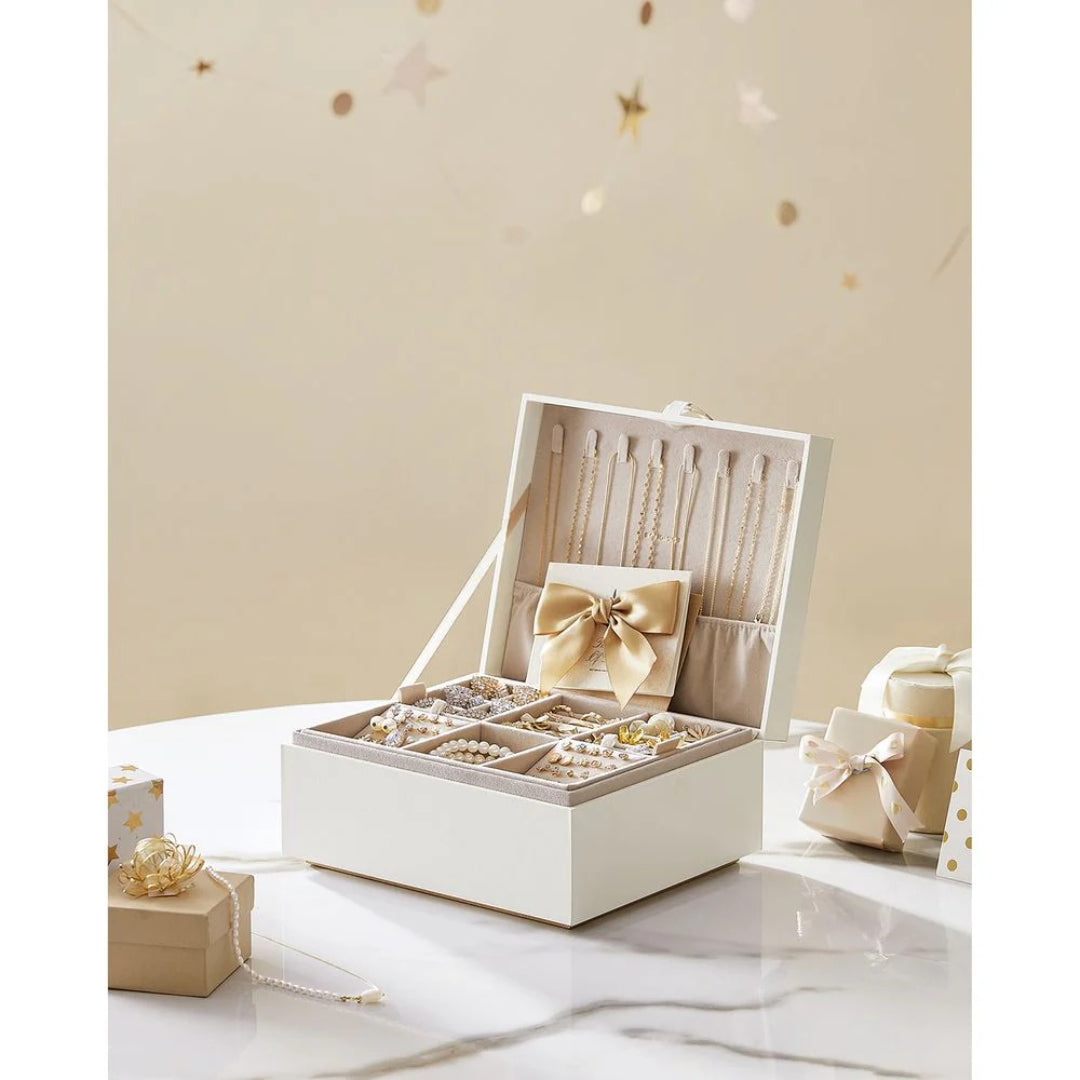 Jewelry Box Organizer With Handle 2 Layer Storage – product view 13 | Amaraloft