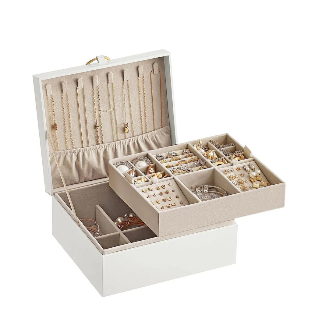 Jewelry Box Organizer With Handle 2 Layer Storage – product view 14 | Amaraloft