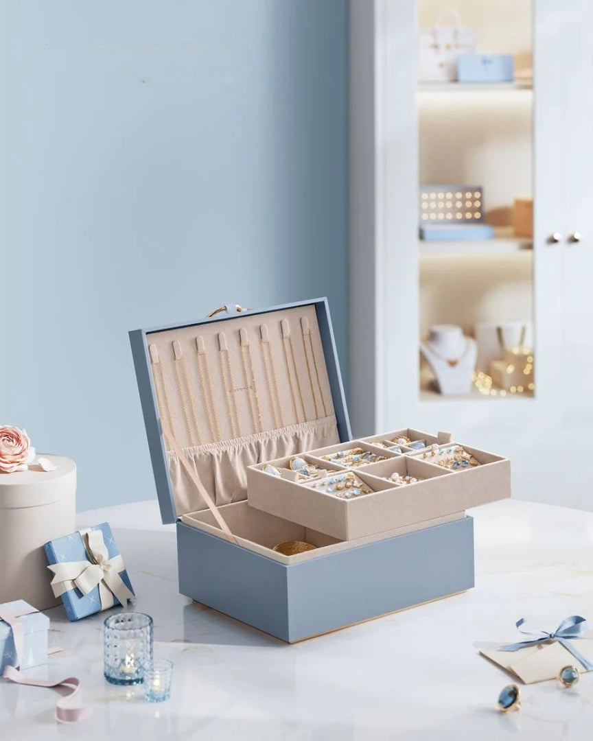 Jewelry Box Organizer With Handle 2 Layer Storage – product view 20 | Amaraloft