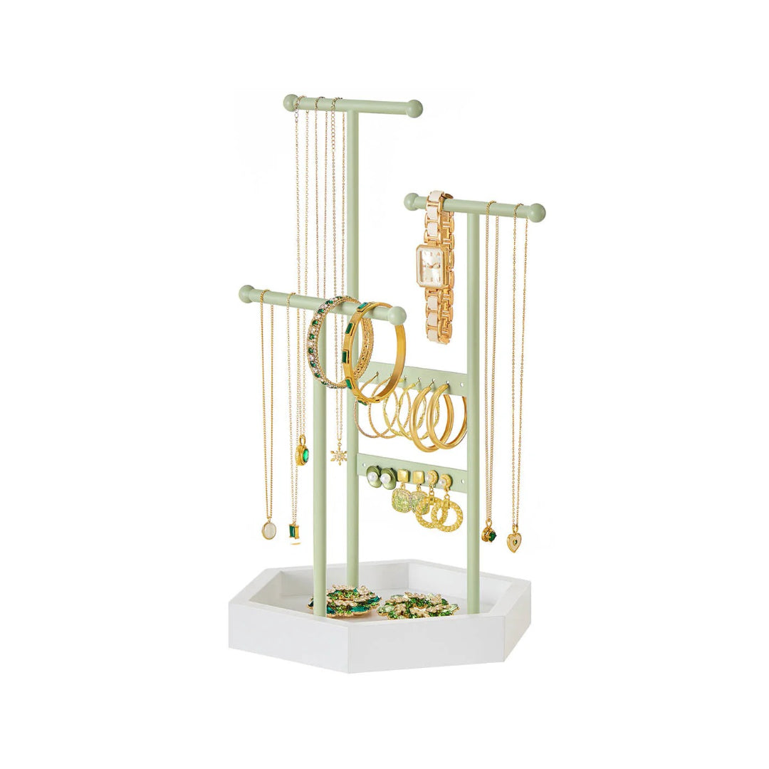 Jewelry Holder Stand With Metal Frame And Tray – product view 6 | Amaraloft