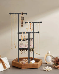 Jewelry Holder Stand With Metal Frame And Tray – product view 8 | Amaraloft