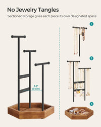 Jewelry Holder Stand With Metal Frame And Tray – product view 10 | Amaraloft