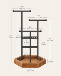 Jewelry Holder Stand With Metal Frame And Tray – product view 11 | Amaraloft