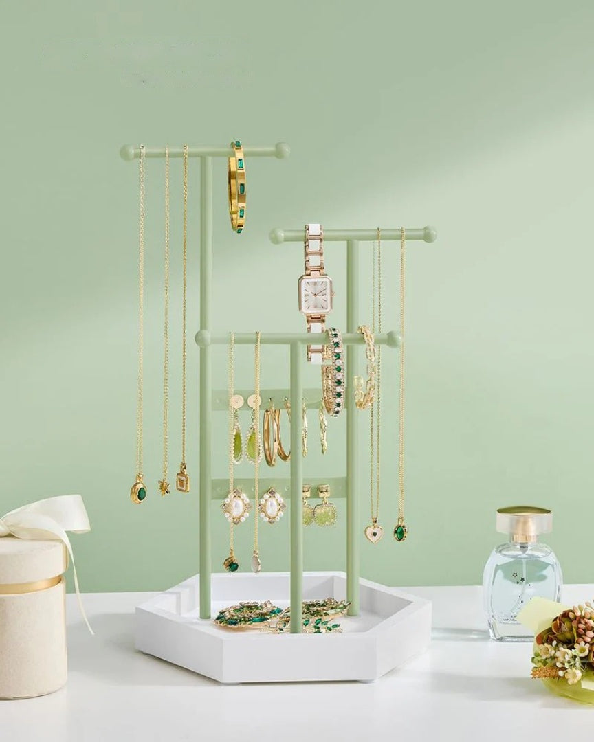 Jewelry Holder Stand With Metal Frame And Tray – product view 18 | Amaraloft