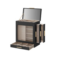 Jewelry Organizer Box With Mirror 5 Layer And Side Drawers – product view 2 | Amaraloft