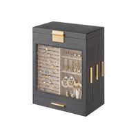 Jewelry Organizer Box With Mirror 5 Layer And Side Drawers – product view 6 | Amaraloft