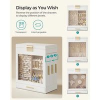 Jewelry Organizer Box With Mirror 5 Layer And Side Drawers – product view 8 | Amaraloft