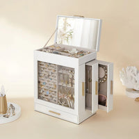 Jewelry Organizer Box With Mirror 5 Layer And Side Drawers – product view 14 | Amaraloft