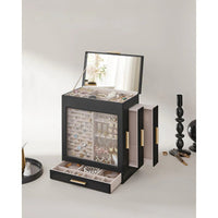 Jewelry Organizer Box With Mirror 5 Layer And Side Drawers – product view 15 | Amaraloft
