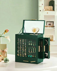 Jewelry Organizer Box With Mirror 5 Layer And Side Drawers – product view 17 | Amaraloft