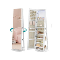 Jewelry Organizer Cabinet With Mirror LED Lights And Storage – product view 2 | Amaraloft