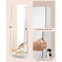 Jewelry Organizer Cabinet With Mirror LED Lights And Storage – product view 12 | Amaraloft