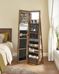 Jewelry Organizer Cabinet With Mirror LED Lights And Storage – product view 18 | Amaraloft