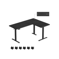 L Shaped Electric Standing Desk With Power Outlets – product view 2 | Amaraloft