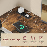 L Shaped Electric Standing Desk With Power Outlets – product view 5 | Amaraloft