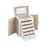 Large Jewelry Box Organizer 6 Tier With Drawers Mirror And Lock – product view 2 | Amaraloft
