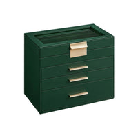 Large Jewelry Box With Glass Lid 4 Or 6 Layer Organizer – product view 3 | Amaraloft