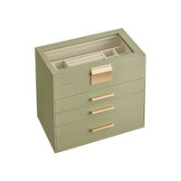 Large Jewelry Box With Glass Lid 4 Or 6 Layer Organizer – product view 5 | Amaraloft