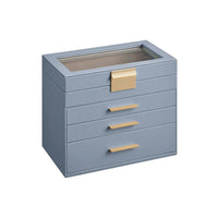 Large Jewelry Box With Glass Lid 4 Or 6 Layer Organizer – product view 6 | Amaraloft