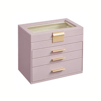 Large Jewelry Box With Glass Lid 4 Or 6 Layer Organizer – product view 7 | Amaraloft
