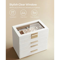 Large Jewelry Box With Glass Lid 4 Or 6 Layer Organizer – product view 15 | Amaraloft