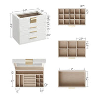 Large Jewelry Box With Glass Lid 4 Or 6 Layer Organizer – product view 17 | Amaraloft