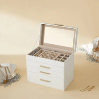 Large Jewelry Box With Glass Lid 4 Or 6 Layer Organizer – product view 18 | Amaraloft