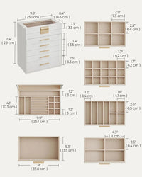 Large Jewelry Box With Glass Lid 4 Or 6 Layer Organizer – product view 20 | Amaraloft