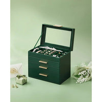 Large Jewelry Box With Glass Lid 4 Or 6 Layer Organizer – product view 27 | Amaraloft