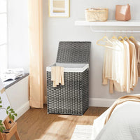 Laundry Basket With Lid 23.8 Gallon Rattan Hamper 23.6in High – product view 5 | Amaraloft