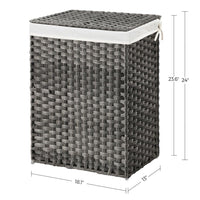 Laundry Basket With Lid 23.8 Gallon Rattan Hamper 23.6in High – product view 10 | Amaraloft