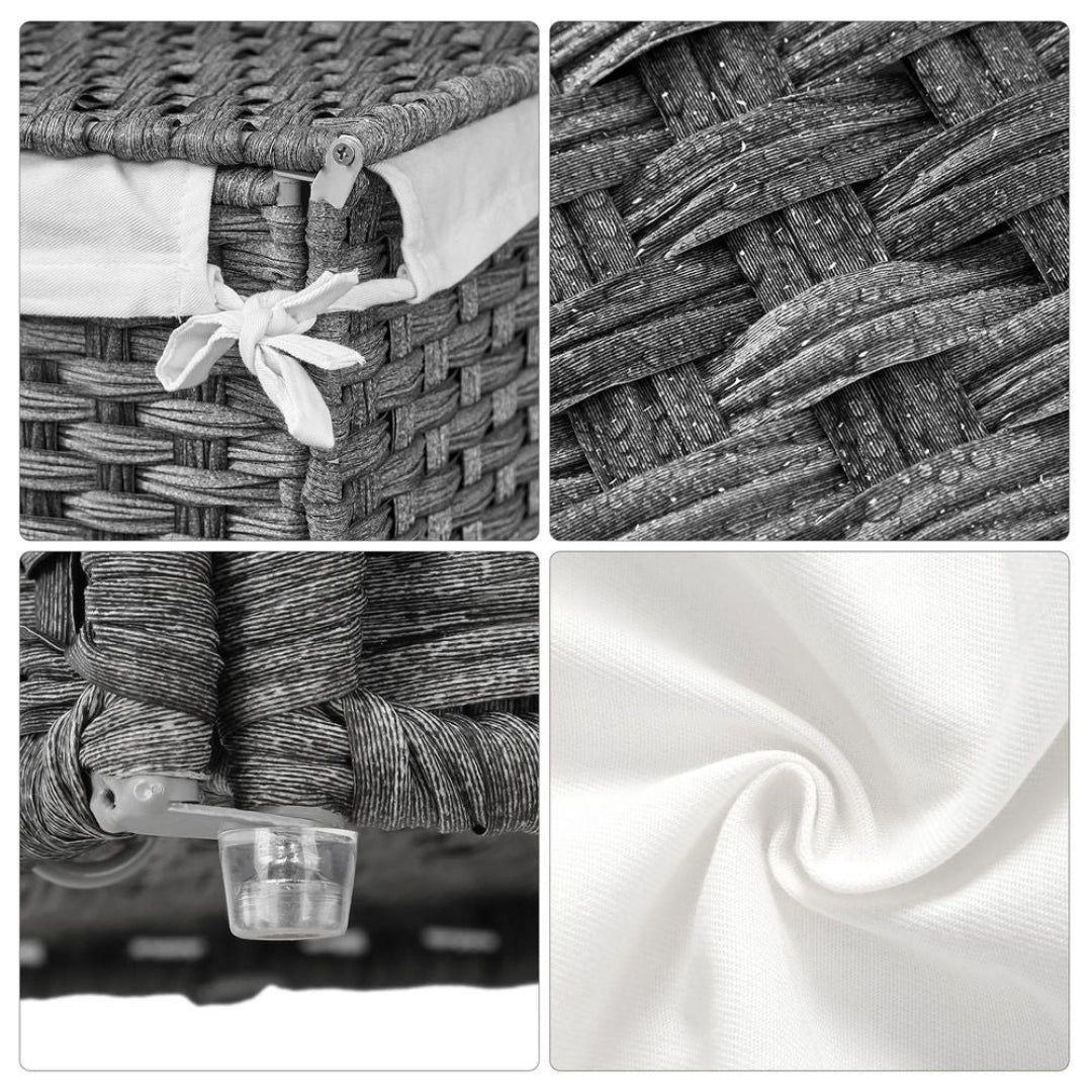 Laundry Basket With Lid 23.8 Gallon Rattan Hamper 23.6in High – product view 11 | Amaraloft