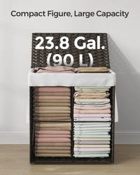Laundry Basket With Lid 23.8 Gallon Rattan Hamper 23.6in High – product view 15 | Amaraloft
