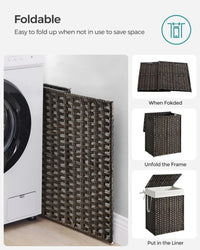 Laundry Basket With Lid 23.8 Gallon Rattan Hamper 23.6in High – product view 18 | Amaraloft