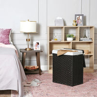 Laundry Basket With Lid 23.8 Gallon Rattan Hamper 23.6in High – product view 22 | Amaraloft