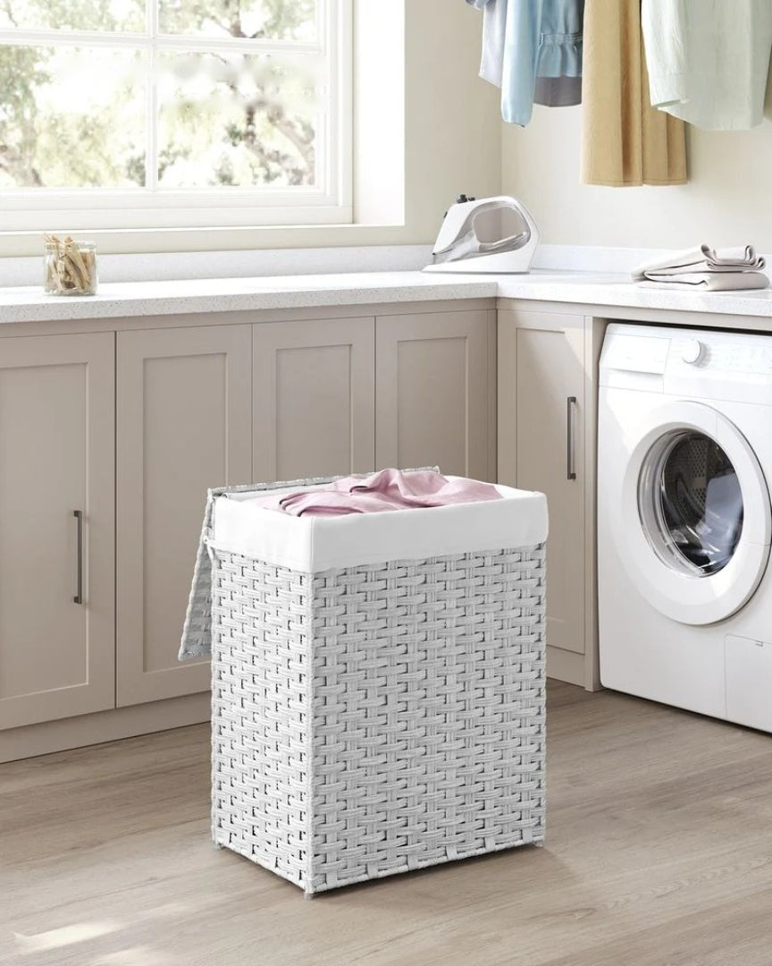 Laundry Basket With Lid 23.8 Gallon Rattan Hamper 23.6in High – product view 24 | Amaraloft