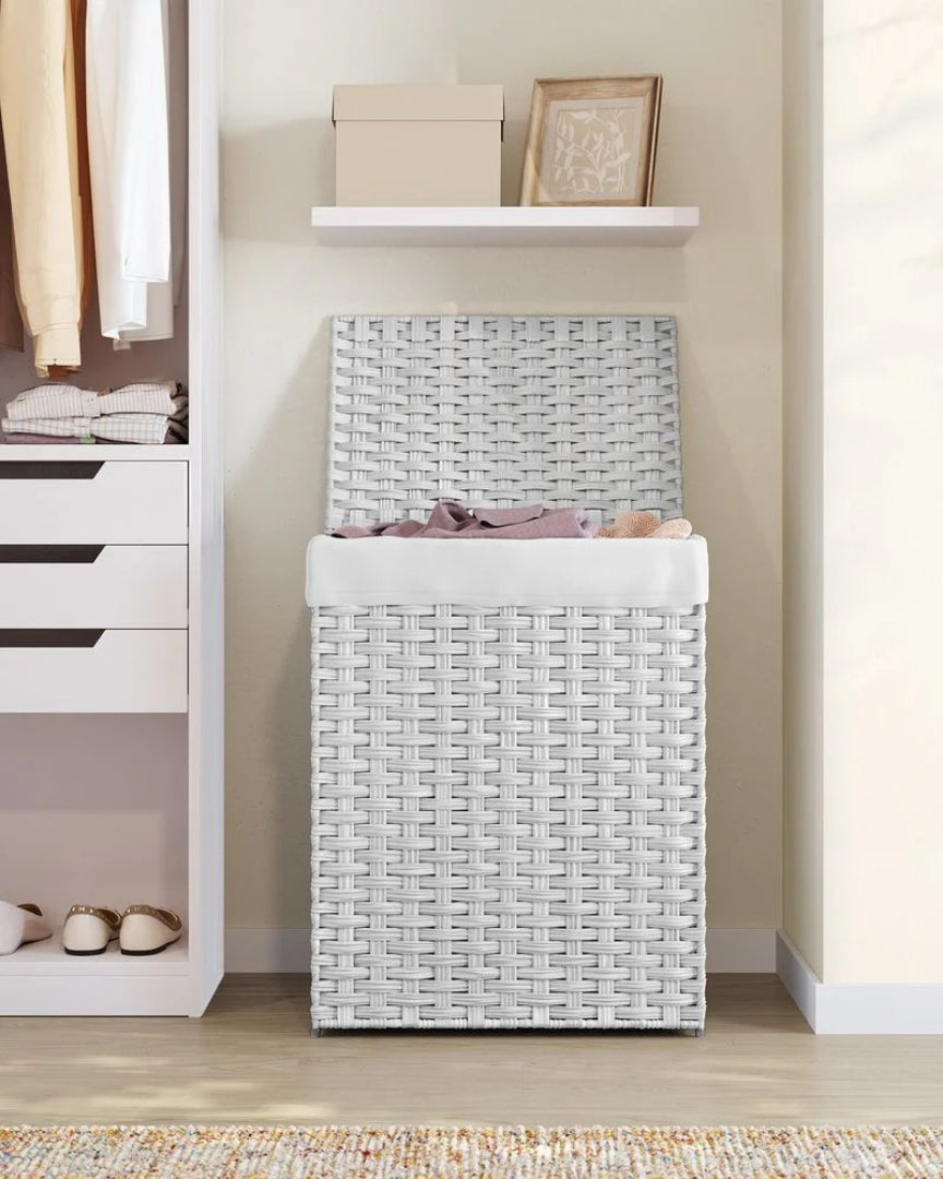 Laundry Basket With Lid 23.8 Gallon Rattan Hamper 23.6in High – product view 25 | Amaraloft