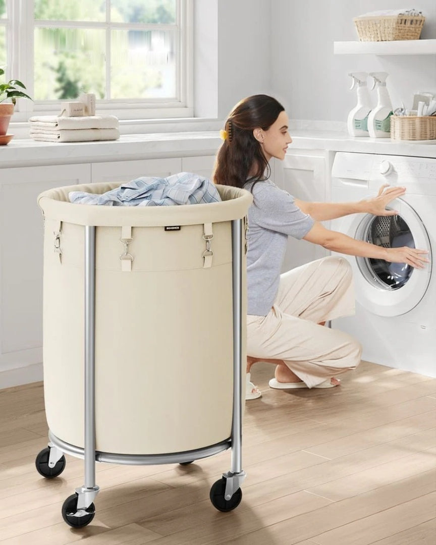 Laundry Basket With Wheels 29 Gallon Removable Bag 28in High – product view 8 | Amaraloft