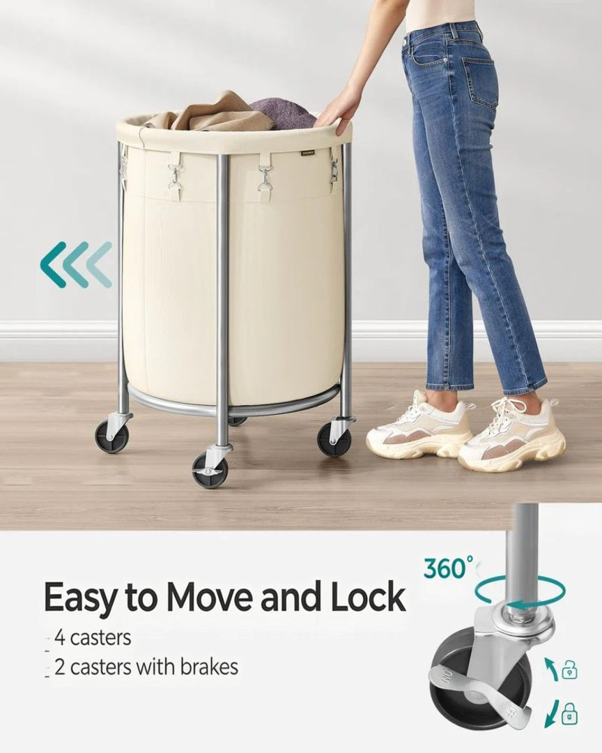 Laundry Basket With Wheels 29 Gallon Removable Bag 28in High – product view 9 | Amaraloft