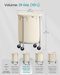 Laundry Basket With Wheels 29 Gallon Removable Bag 28in High – product view 11 | Amaraloft