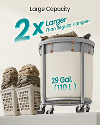 Laundry Basket With Wheels 29 Gallon Removable Bag 28in High – product view 16 | Amaraloft