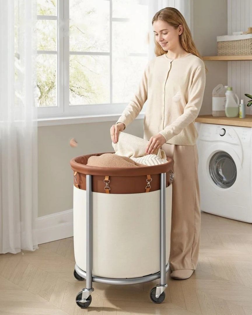 Laundry Basket With Wheels 29 Gallon Removable Bag 28in High – product view 17 | Amaraloft