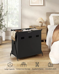 Laundry Hamper 4 Section 40.9 Gallon Collapsible Sorter – product view 12 | Amaraloft