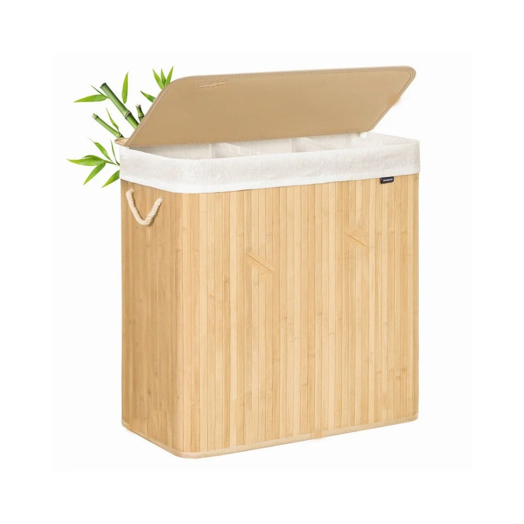 Laundry Hamper With Lid 3 Section 39.6 Gallon Sorter – product view 2 | Amaraloft