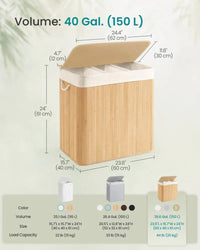 Laundry Hamper With Lid 3 Section 39.6 Gallon Sorter – product view 14 | Amaraloft