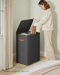 Laundry Hamper With Lid 44.9 Gallon 2 Compartment Sorter – product view 4 | Amaraloft